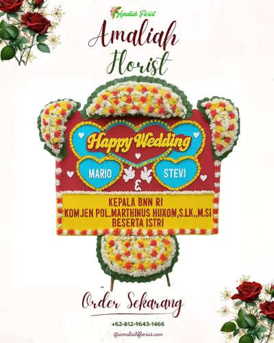 Karangan Papan Bunga Pernikahan di Paripurno
